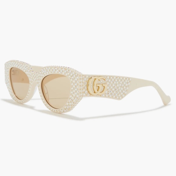 GUCCI Special Edition 51mm Pavé Crystal Rectangular Sunglasses-NWT - Picture 1 of 4